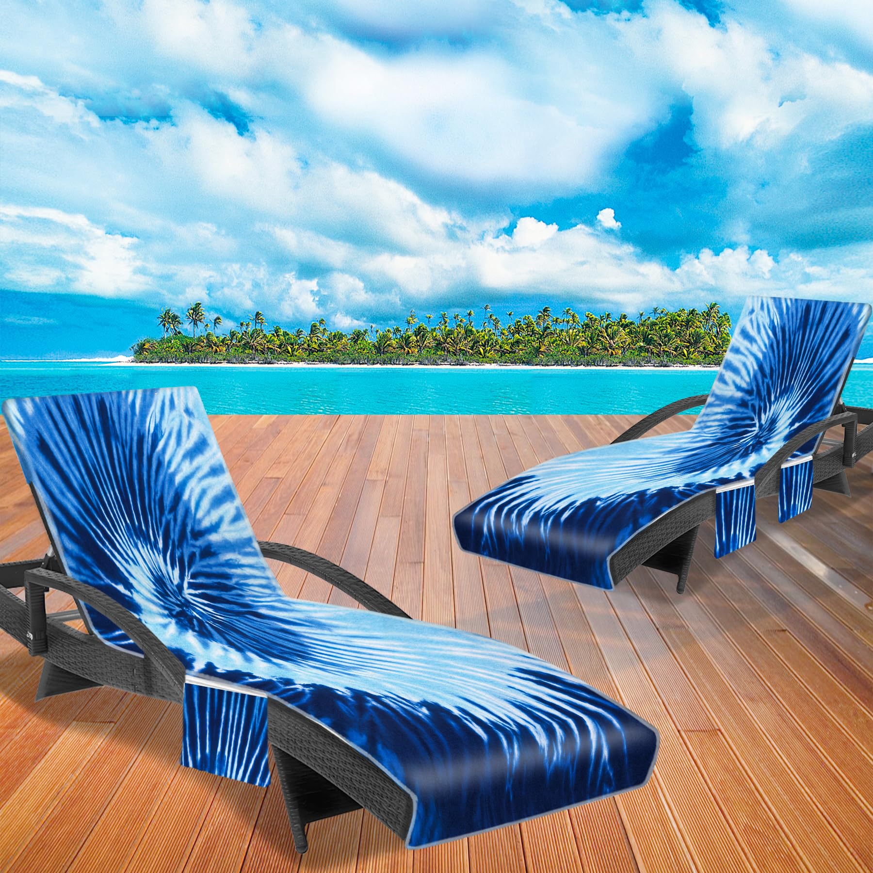 Ruikyhom lounge chair cover pocket design keeps essentials handy.