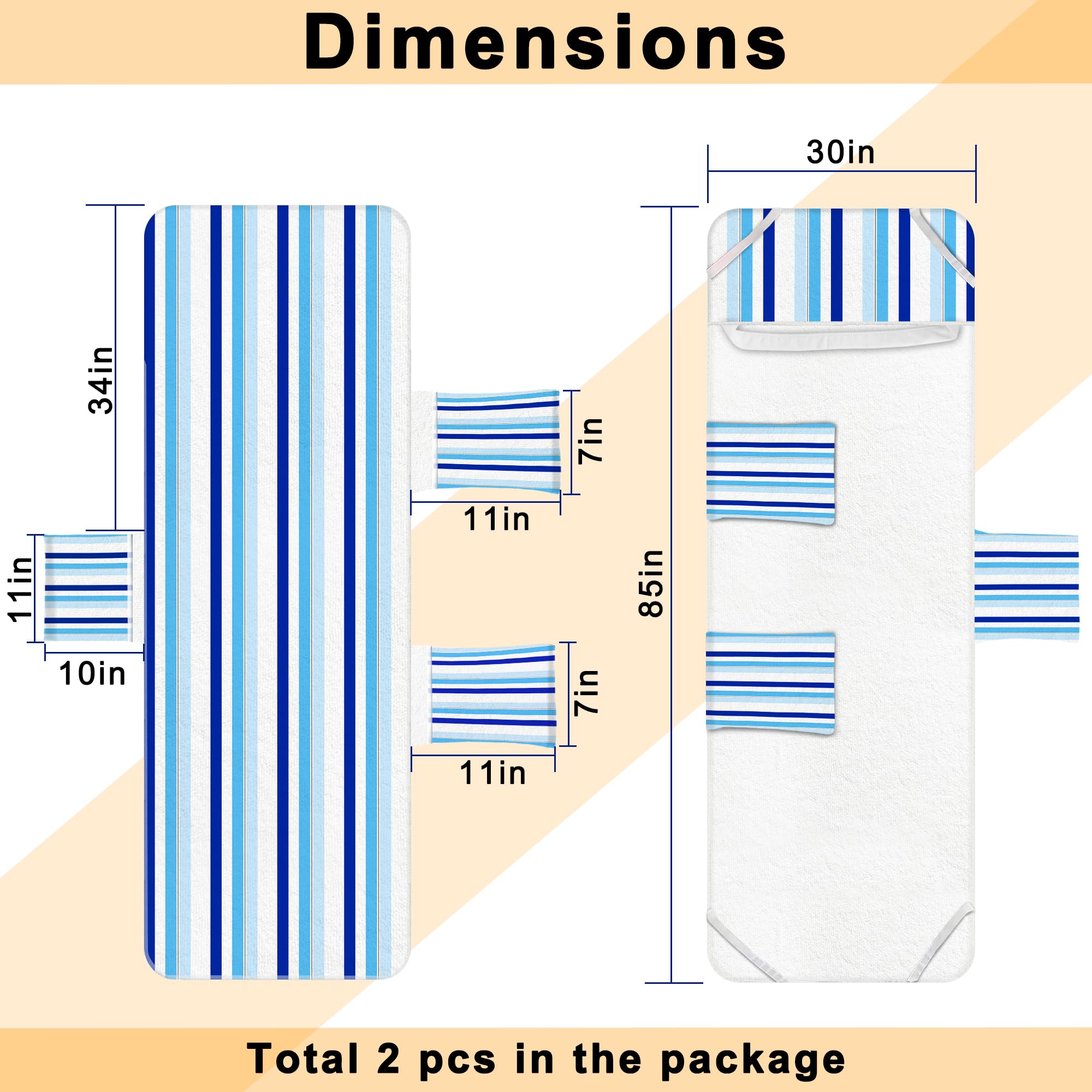 Ruikyhom lounge towel with four corner straps to prevent shifting.