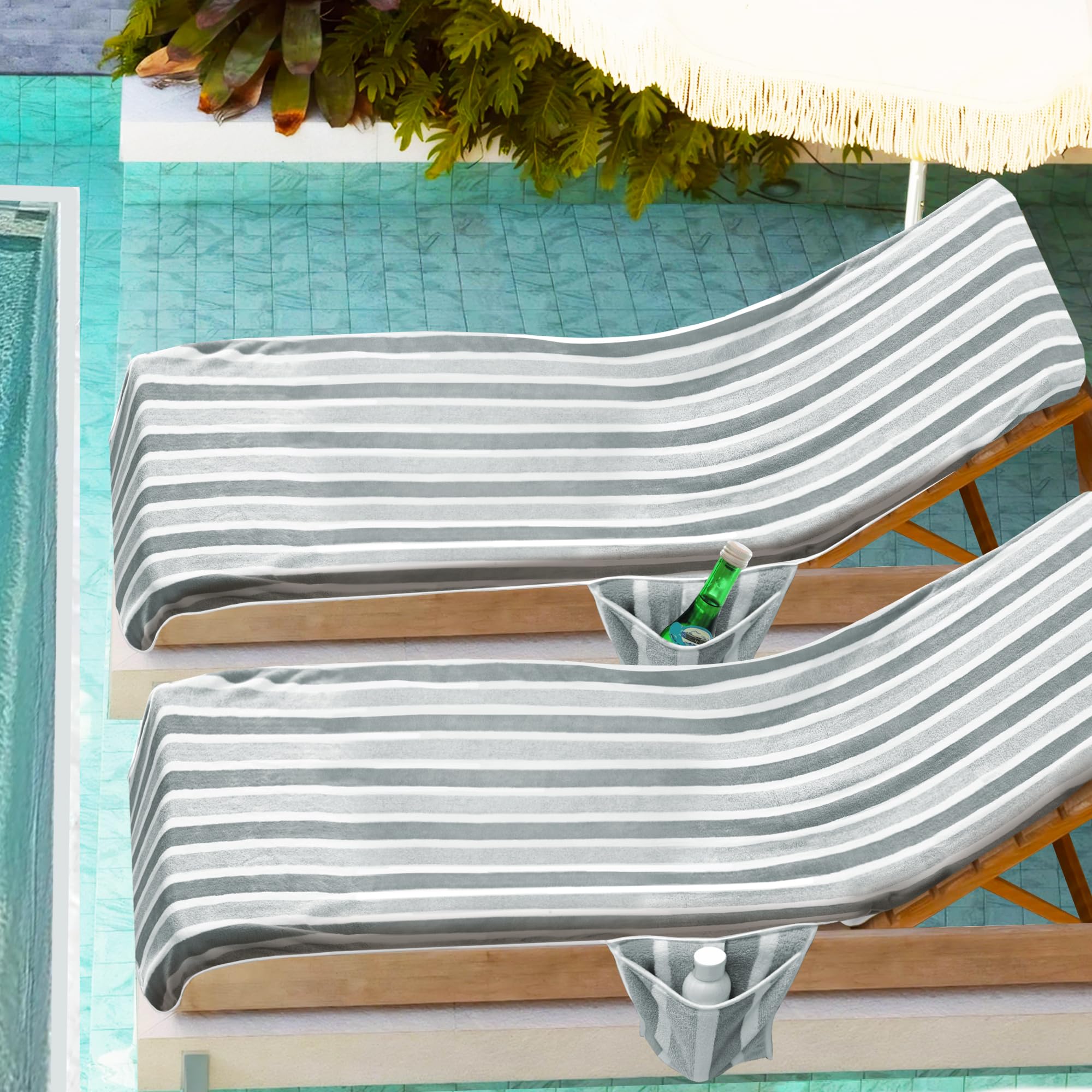 Ruikyhom machine washable lounge chair towels offer easy maintenance.