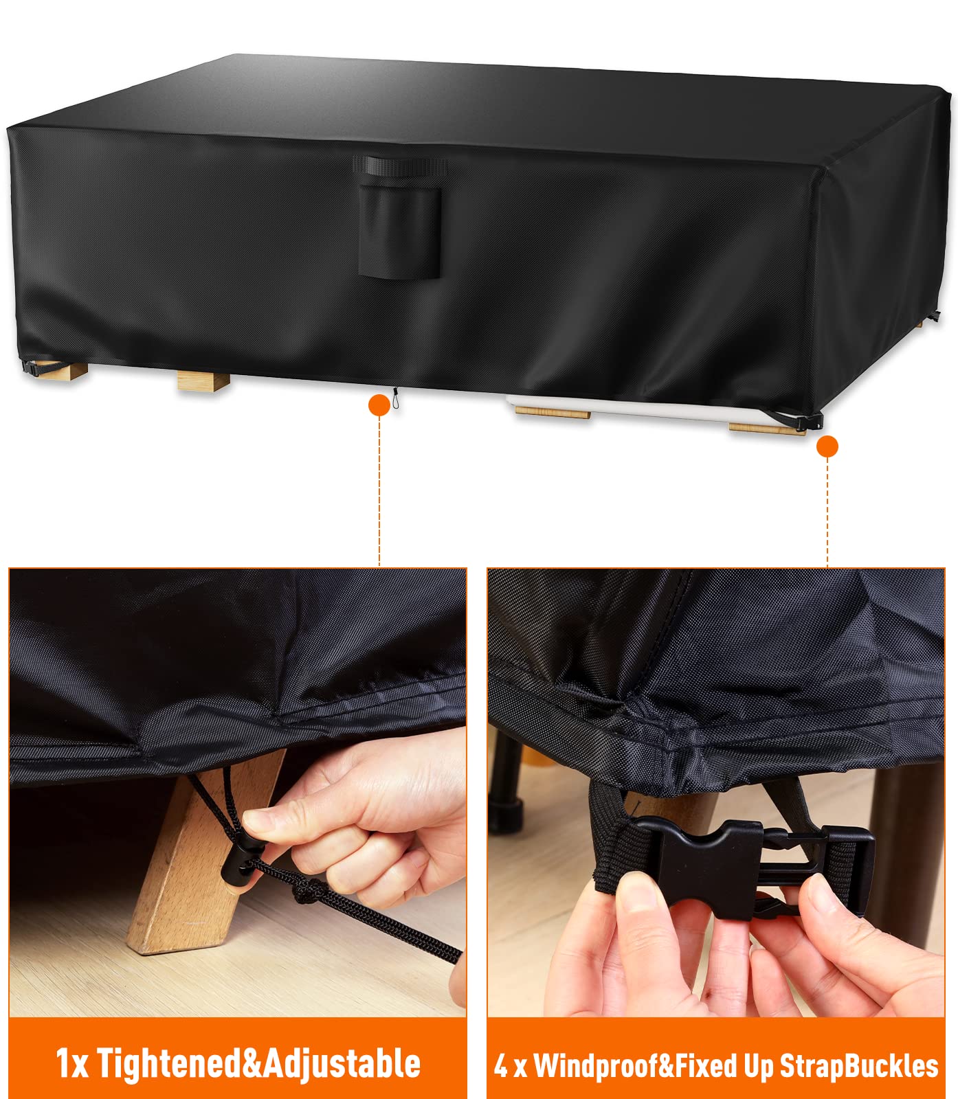Ruimoy four click-close straps securing cover to furniture
