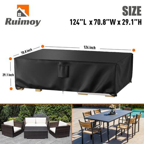 Ruimoy outdoor furniture cover waterproof 600D keeps furniture dry