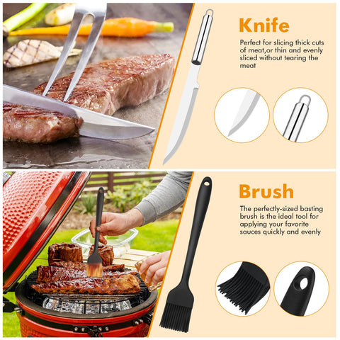 Ruinengda stainless barbecue fork for firm meat handling.
