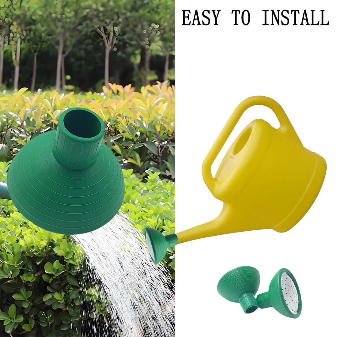 Ruinuonice Watering Can Rose Head durable metal front and rubber base