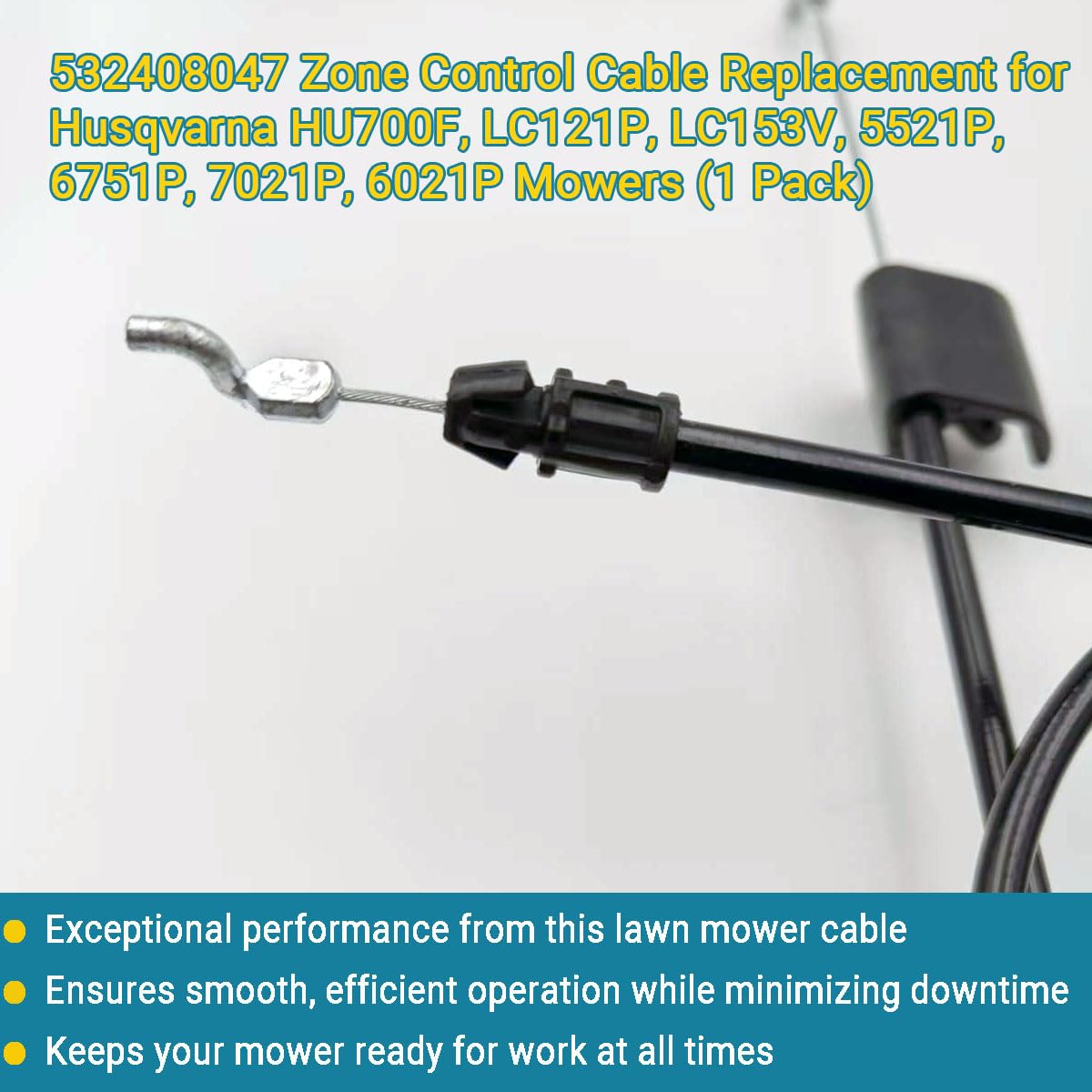 RuiQalith zone control cable replacement for Husqvarna 7021P, sturdy construction