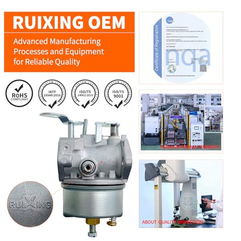 Ruixing 640052 carburetor installed on Tecumseh 8–9hp engine for proper fit
