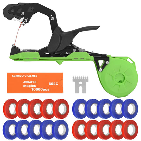 Rukhool 82ft garden tapes and staples kit supports tying many plants.