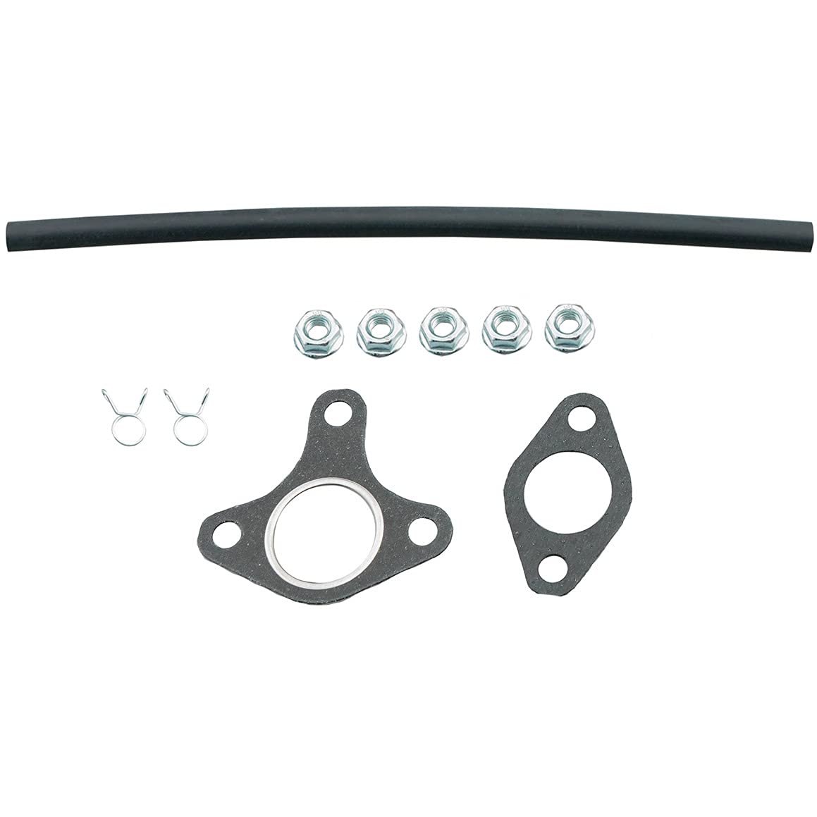 Ruma complete rebuild kit contents: spark plug, gaskets, and insulators