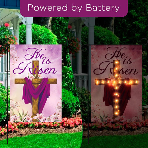 RUMIA light-up Easter flag increases nighttime visibility for garden decor