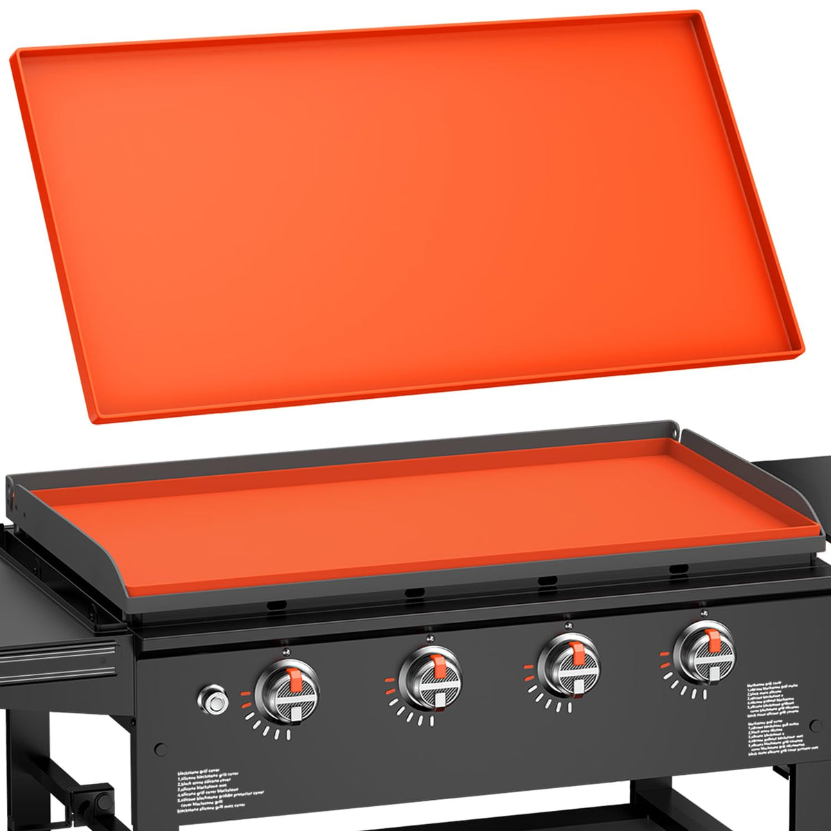 Rumlick 36-inch silicone griddle mat cover on Blackstone protects surface from dust and moisture.