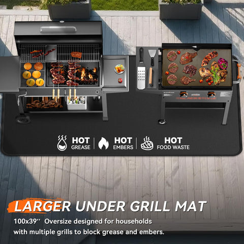Rumlick double-sided fireproof grill mat with robust heat resistance