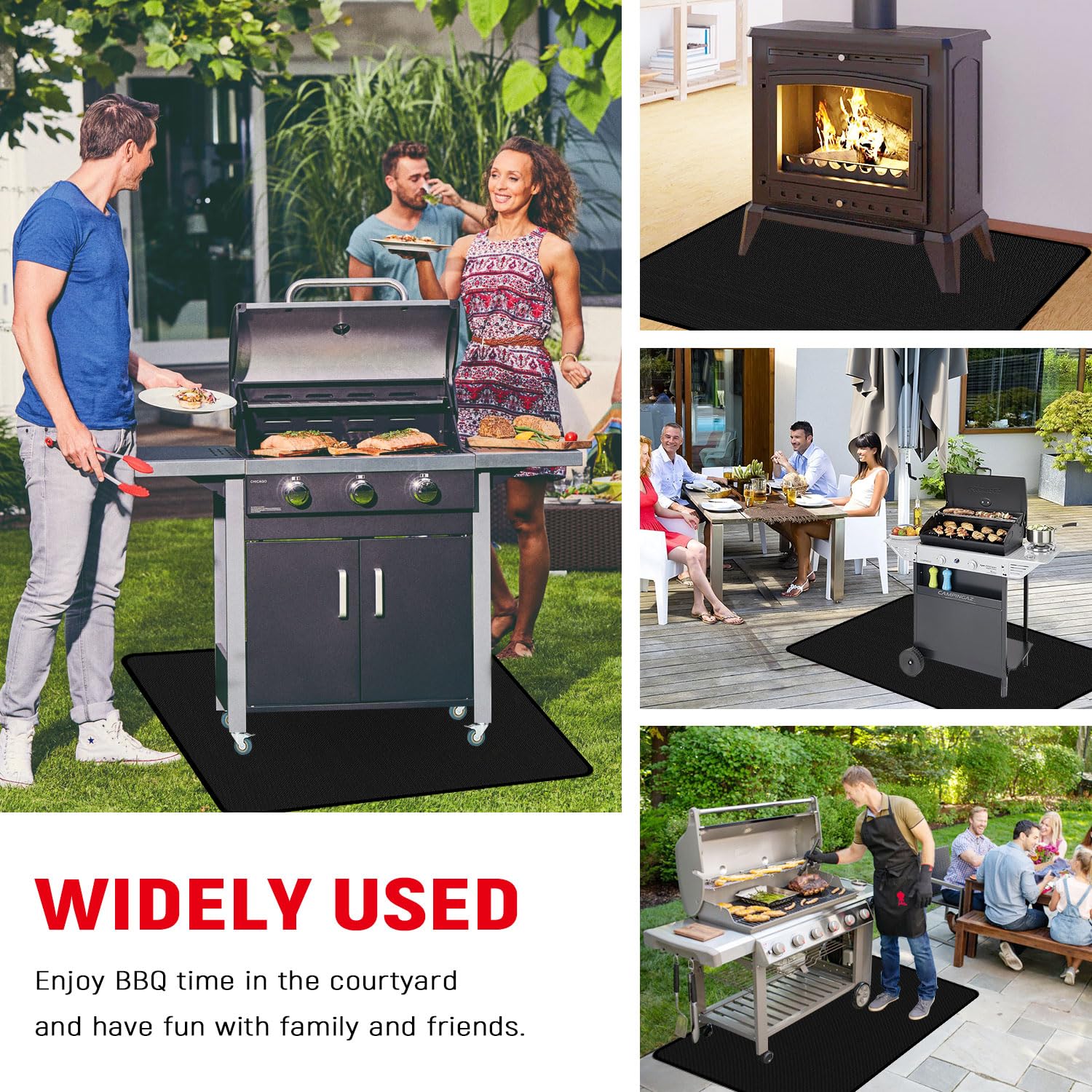 Rumlick easy-clean surface saves time after cooking with hose or rag.