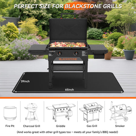 Rumlick fiberglass grill mat with heat resistance protecting wooden surfaces
