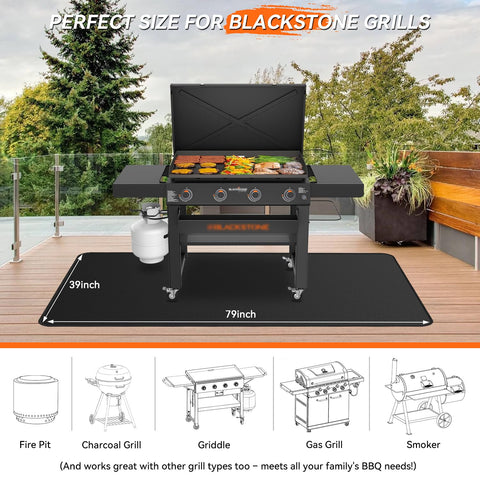 Rumlick fiberglass heat-resistant grill mat guards surfaces from embers