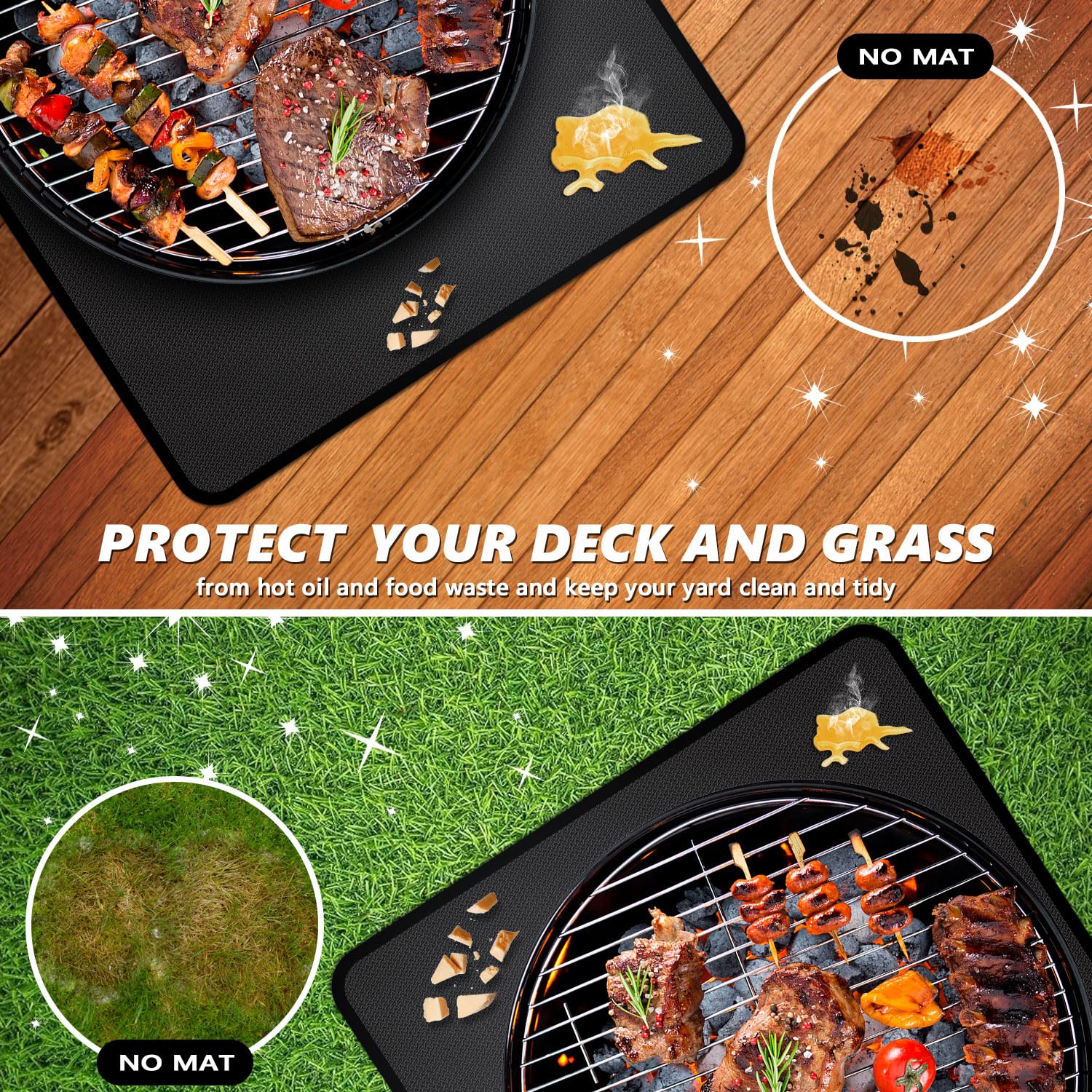 Fiberglass with heat-resistant coating provides durability for grilling