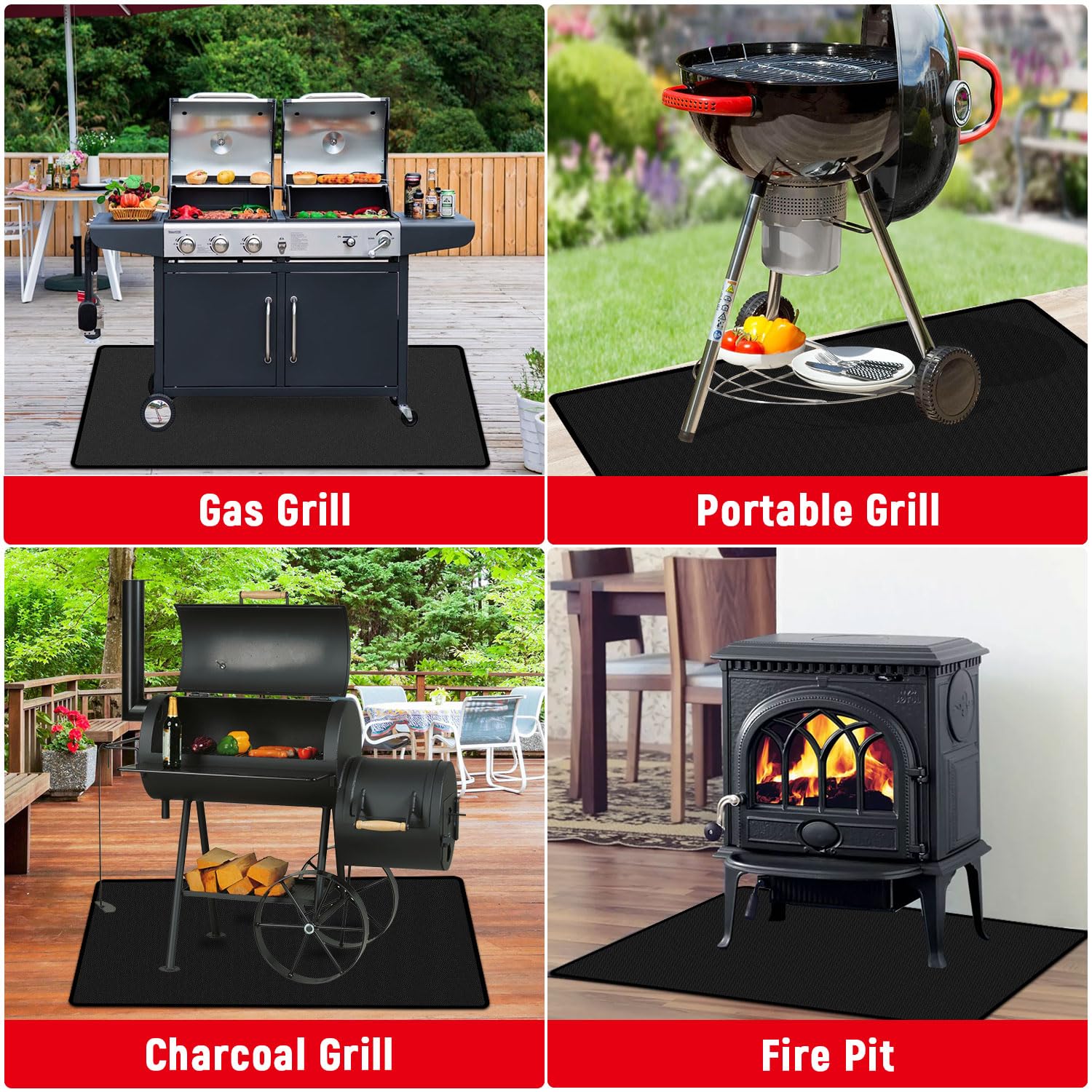 Rumlick foldable outdoor grill mat is portable and easy to store between uses.