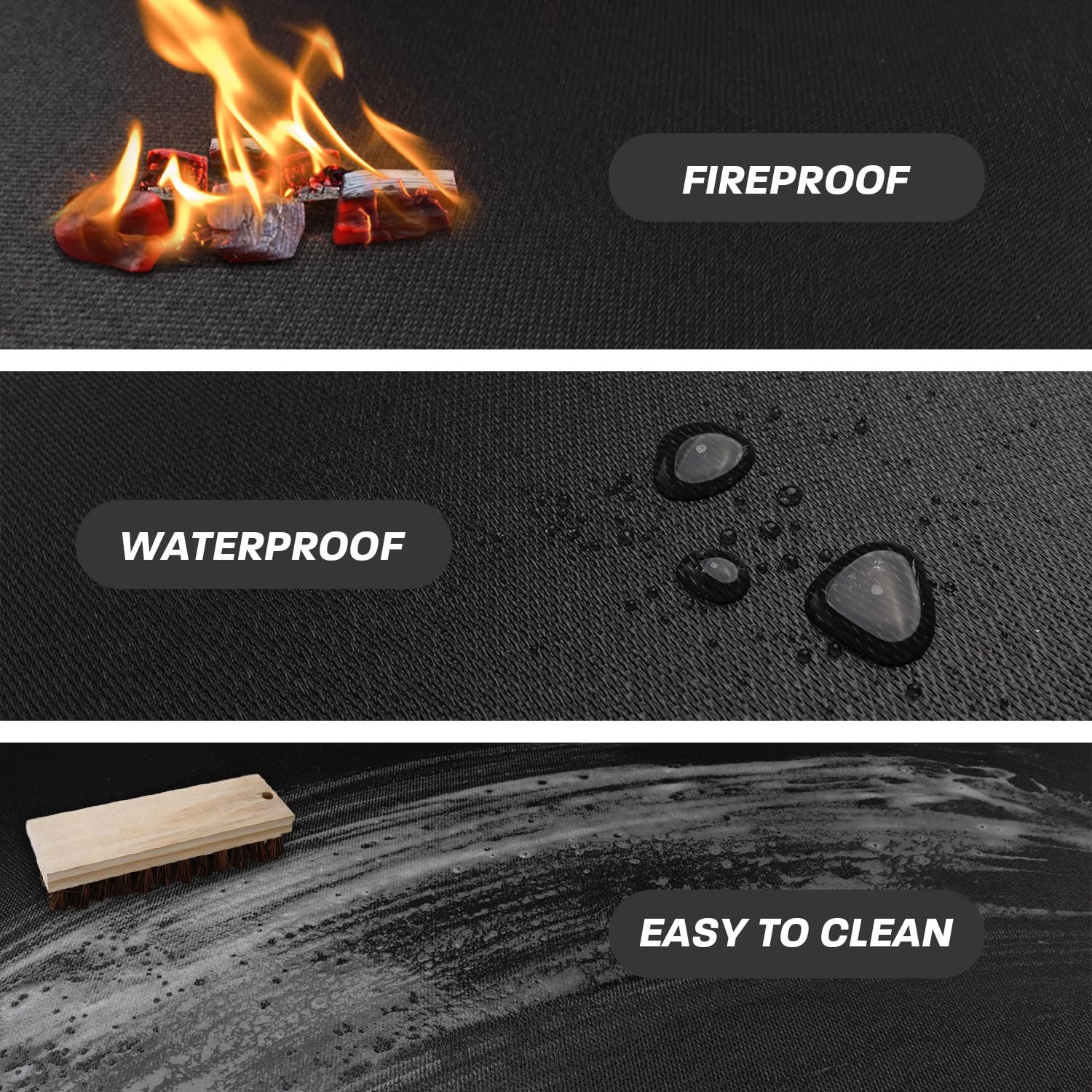 Rumlick heat-resistant coating on both sides protects against embers with durable performance.