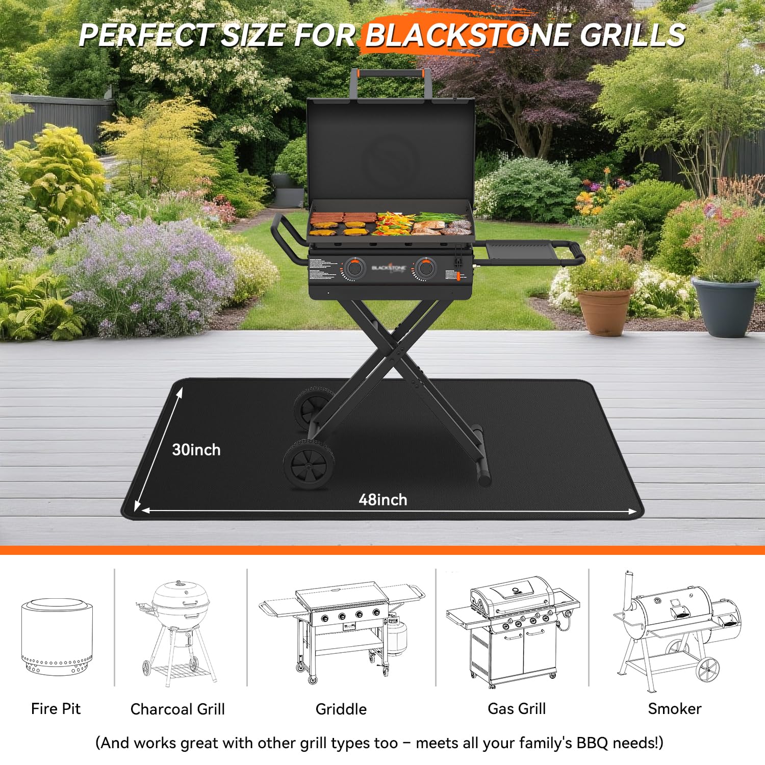 Rumlick heat-resistant fiberglass layer protects wood and pavers from embers.