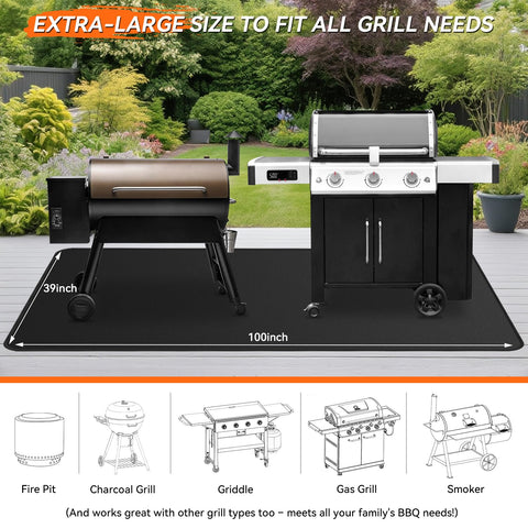 Rumlick fiberglass mat with heat coating prevents embers from damaging surfaces