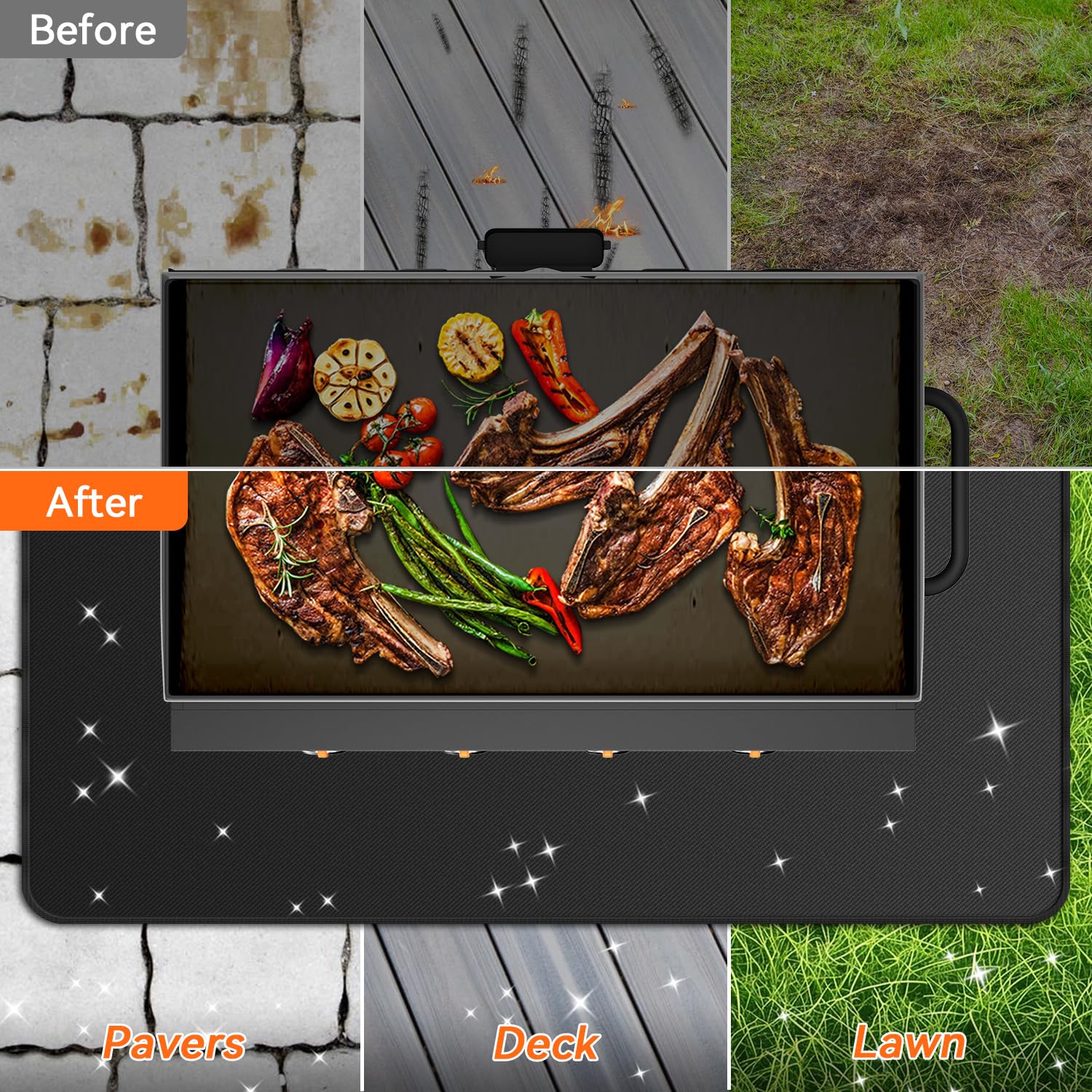 Rumlick oilproof waterproof surface keeps food residue and stains at bay.