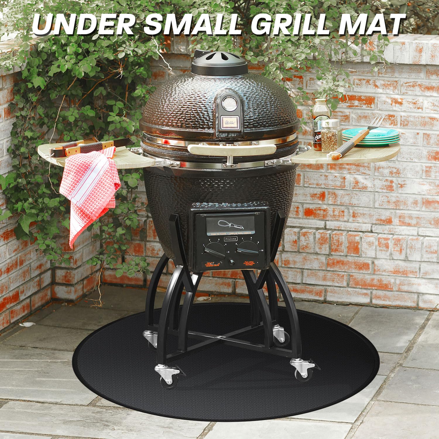 Rumlick round mat safeguards decks and patios during gatherings.