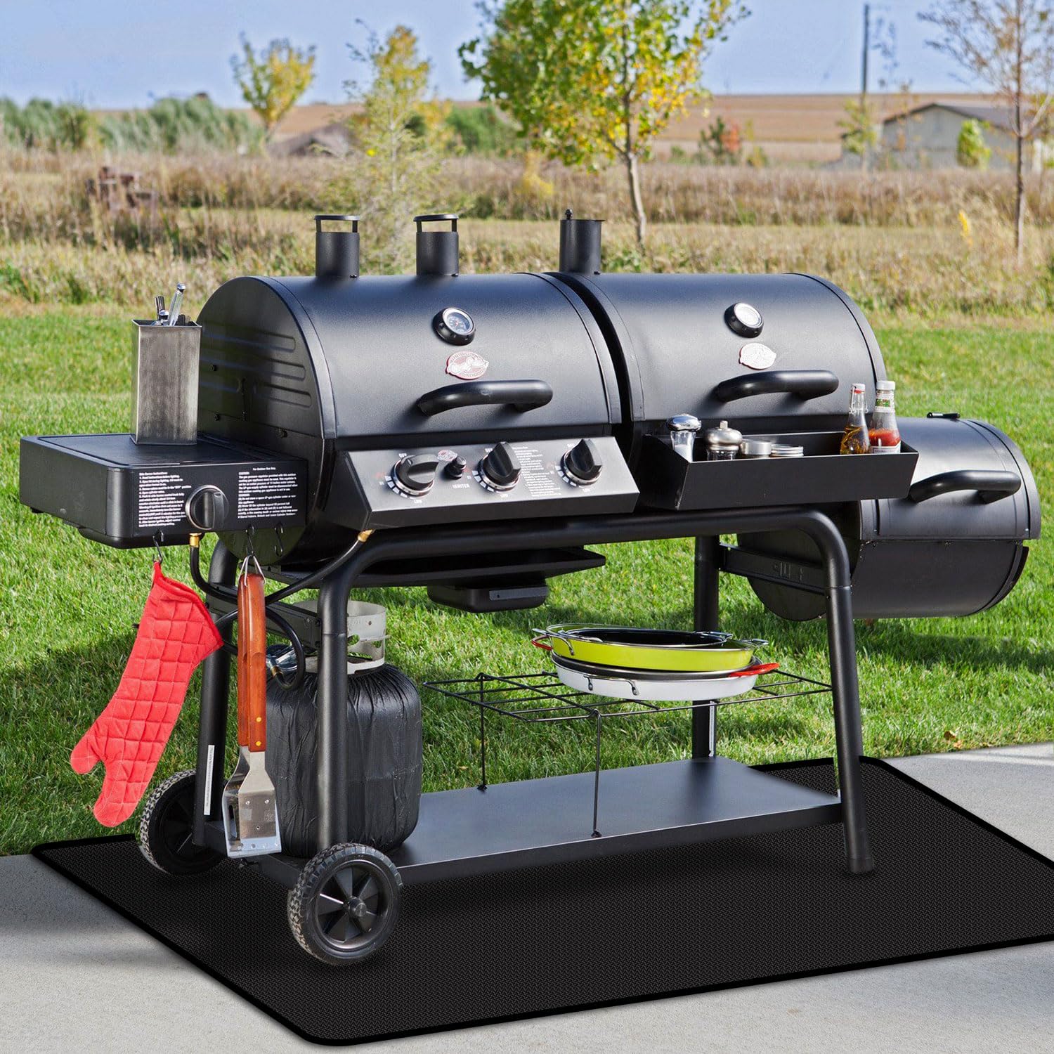 Rumlick patio protection mat shields surfaces during cooking