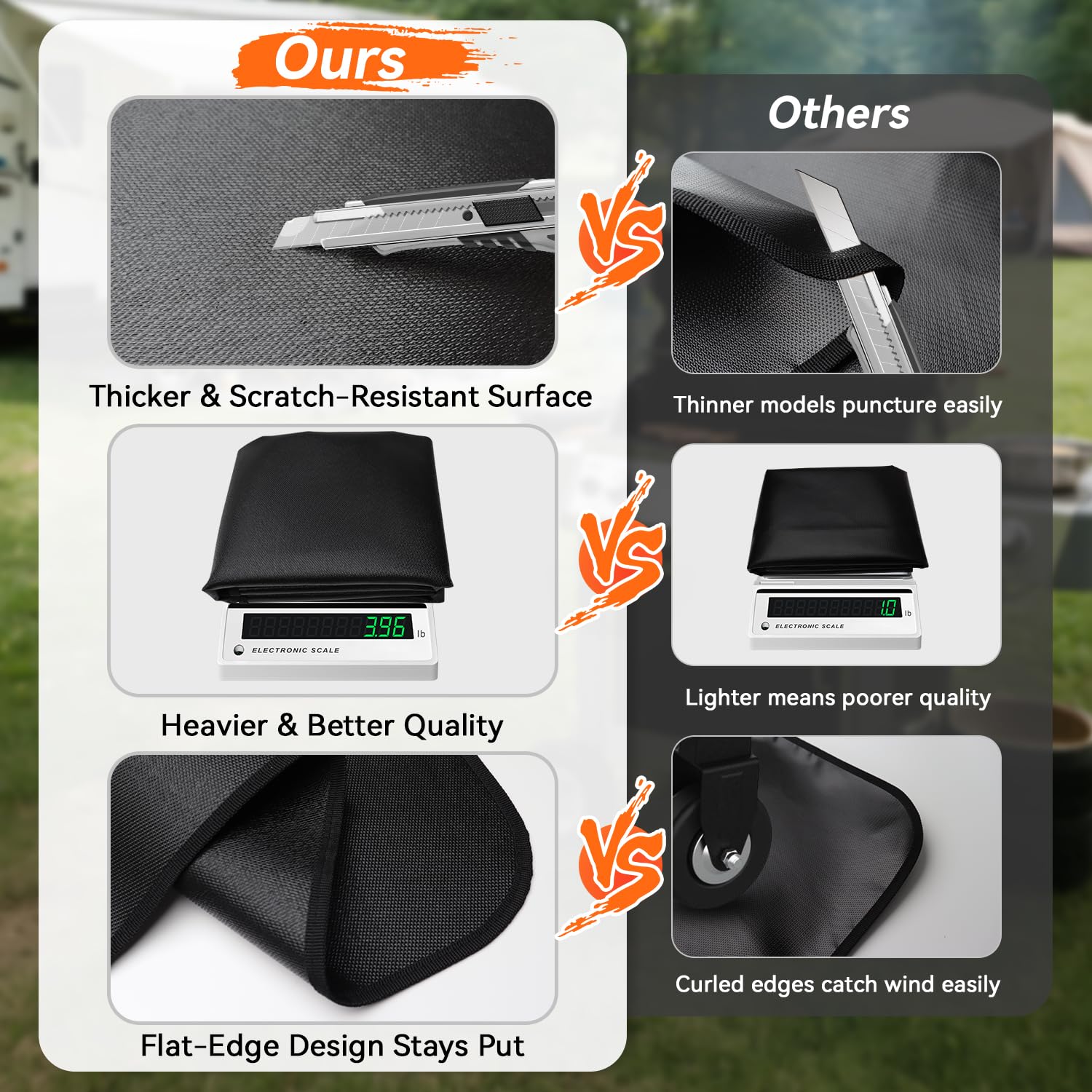 Rumlick portable and foldable grill protector for travel and storage