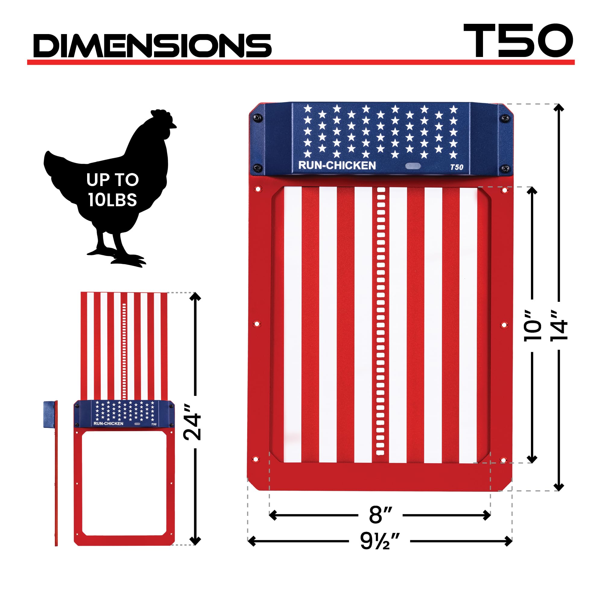 RUN-CHICKEN Door T50 app-control showcases timer mode for hands-free operation.