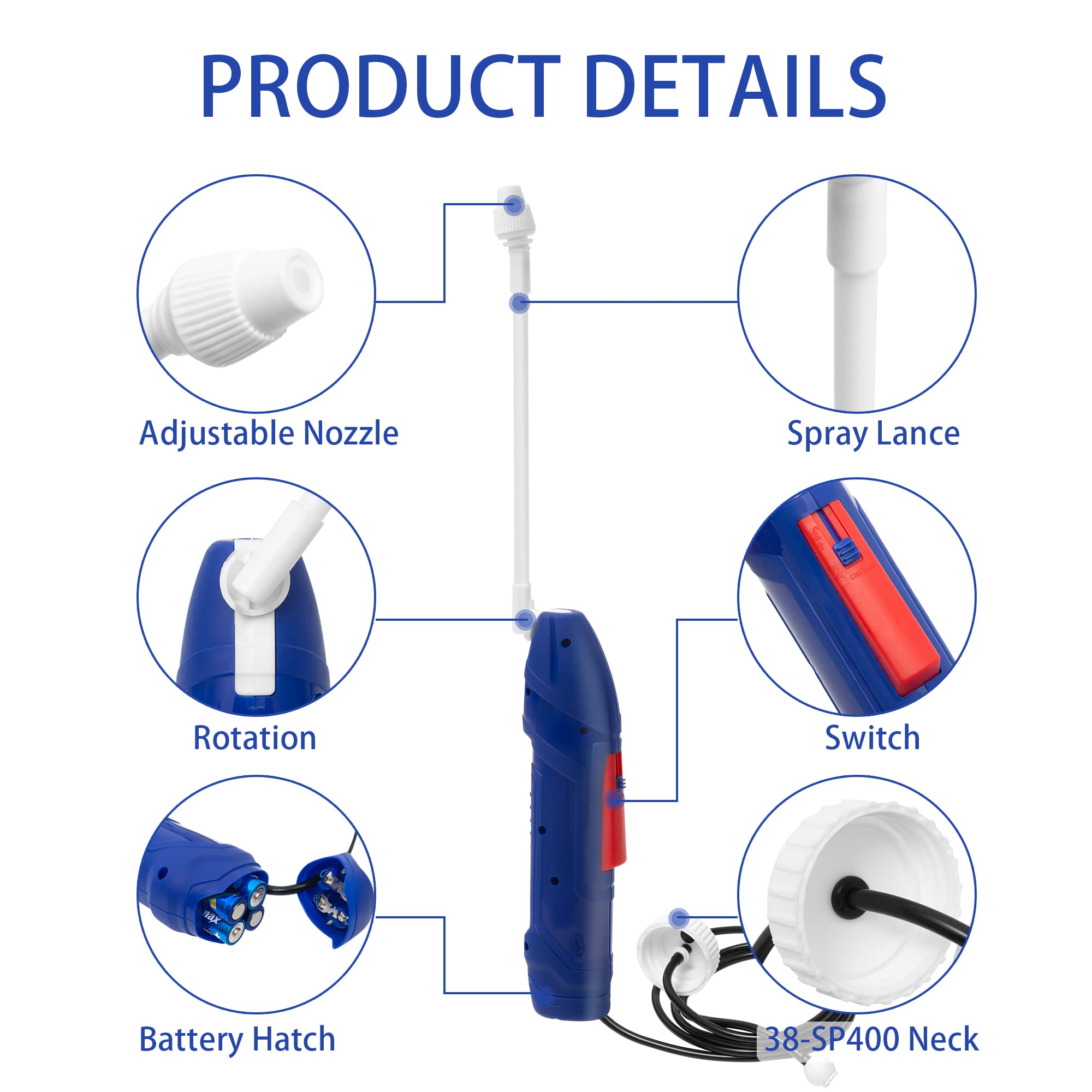 RUNAIVE sprayer nozzle adjustable patterns enabling mist and direct spray for plants.