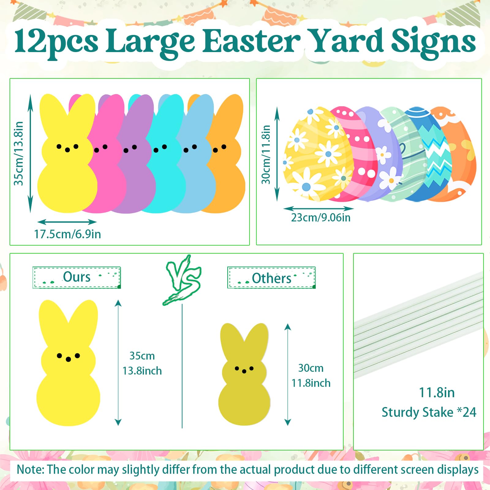 Runleo Easter sign with bunny and egg motif ready for garden display