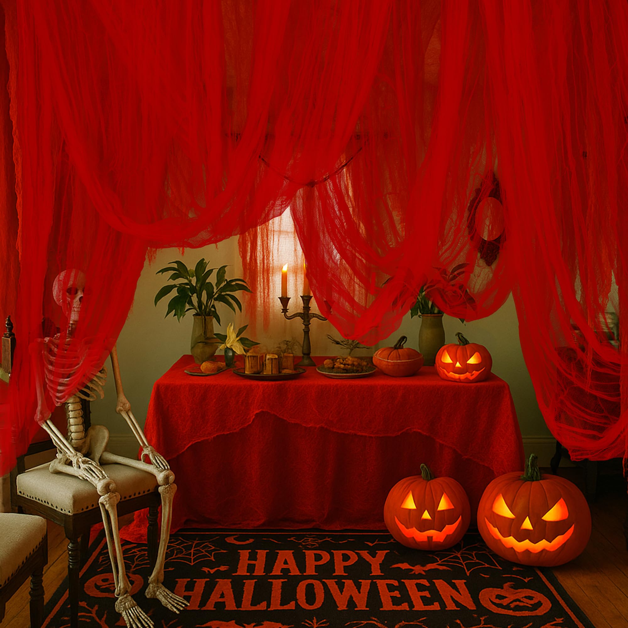 RunNico bloody gauze backdrop offers dramatic lighting and shadows