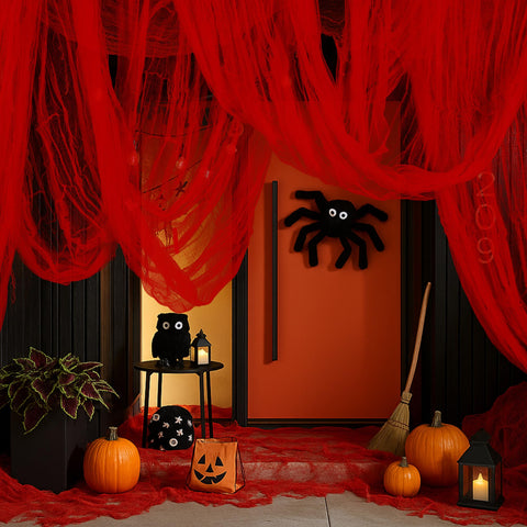 RunNico spooky fabric gauze hangs easily from ceilings for cobweb effects