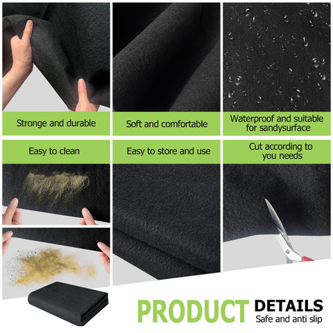 RUNZEG easy-clean outdoor mat—vacuumable and washable for quick maintenance.
