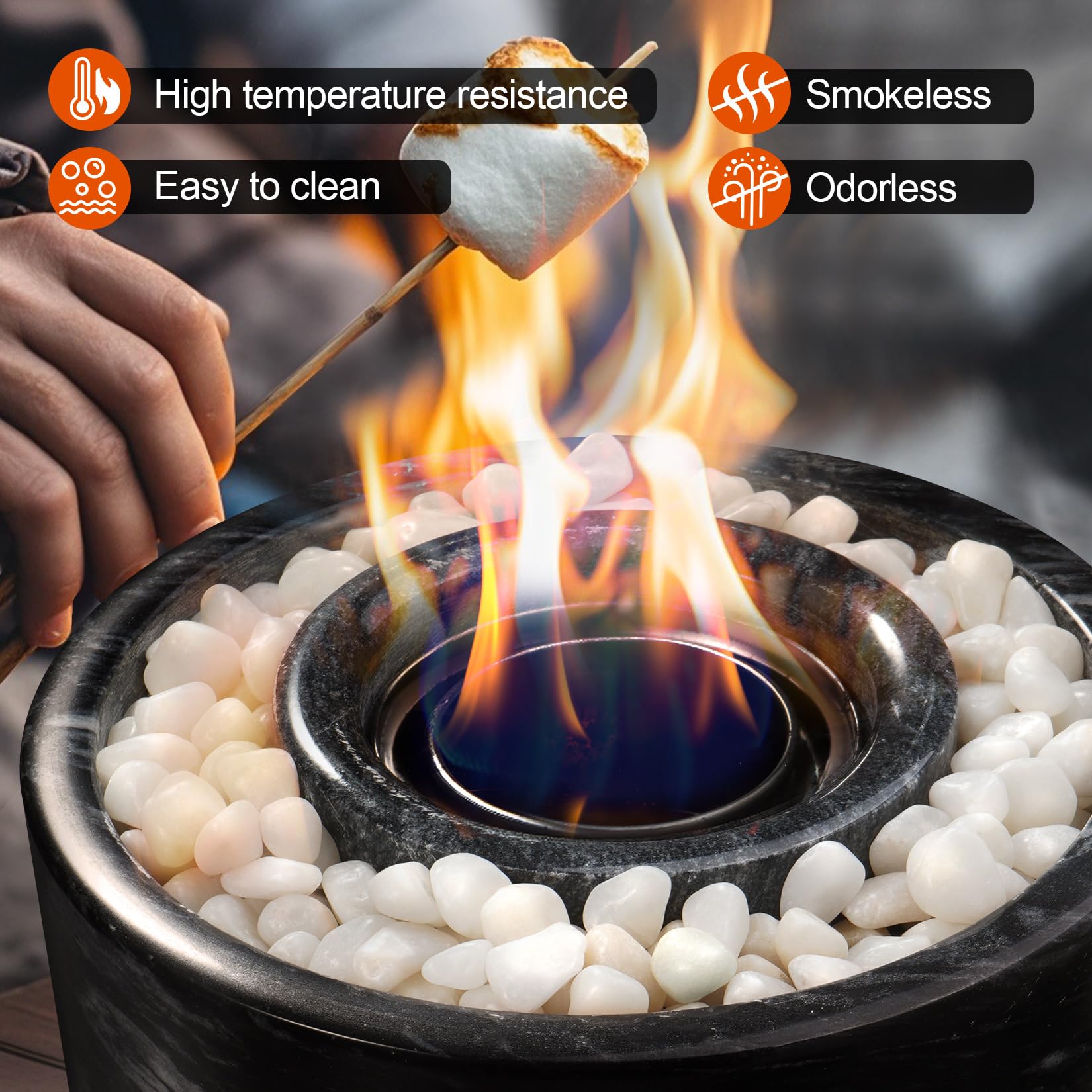 RUOJAS white pebbles in aquariums add natural accents.