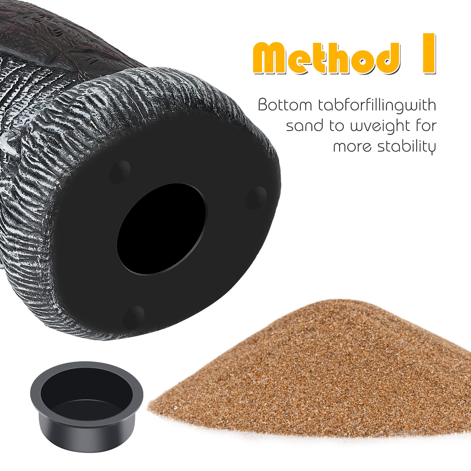 Ruolan owl decoys with a stable base ensure secure placement in gardens and yards.