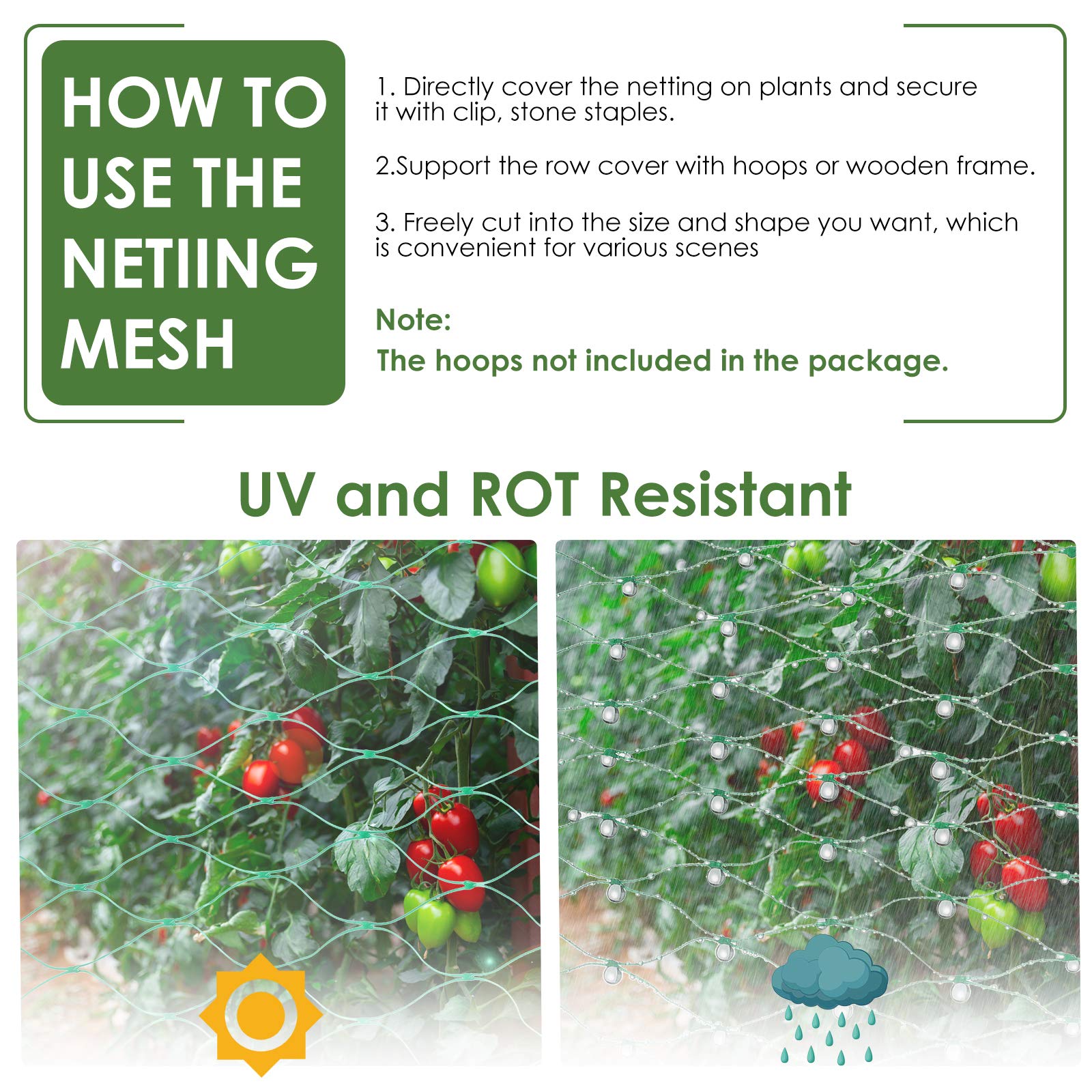 Reusable Ruolan garden netting ready for multiple seasons