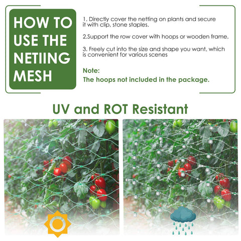 Ruolan garden protection against deer and squirrels with durable mesh.