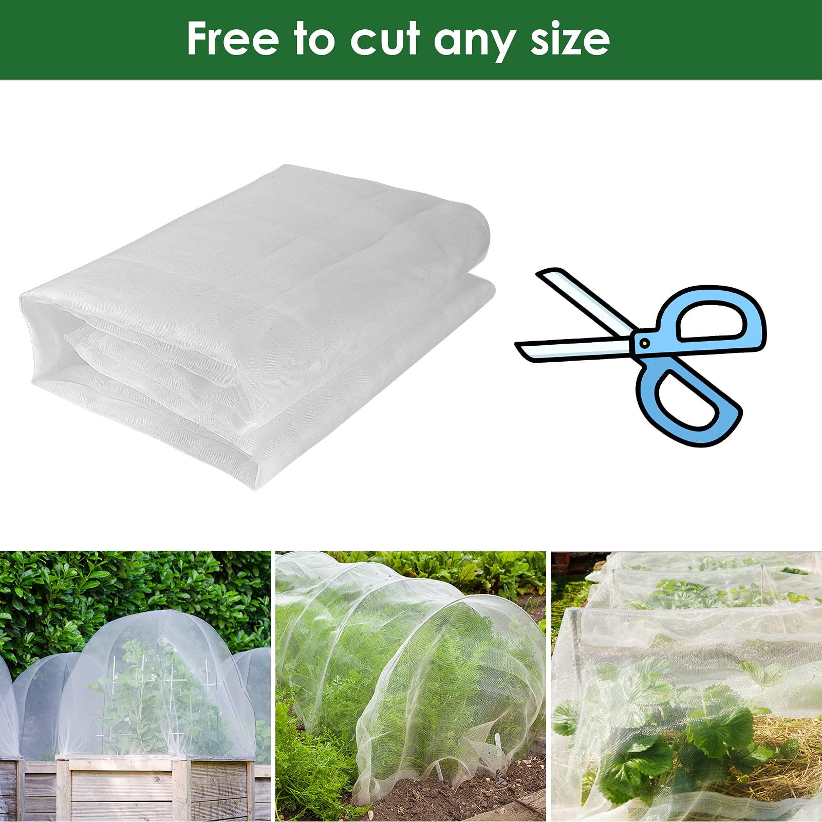 Ruolan breathable garden netting installs quickly over plants for fast protection.