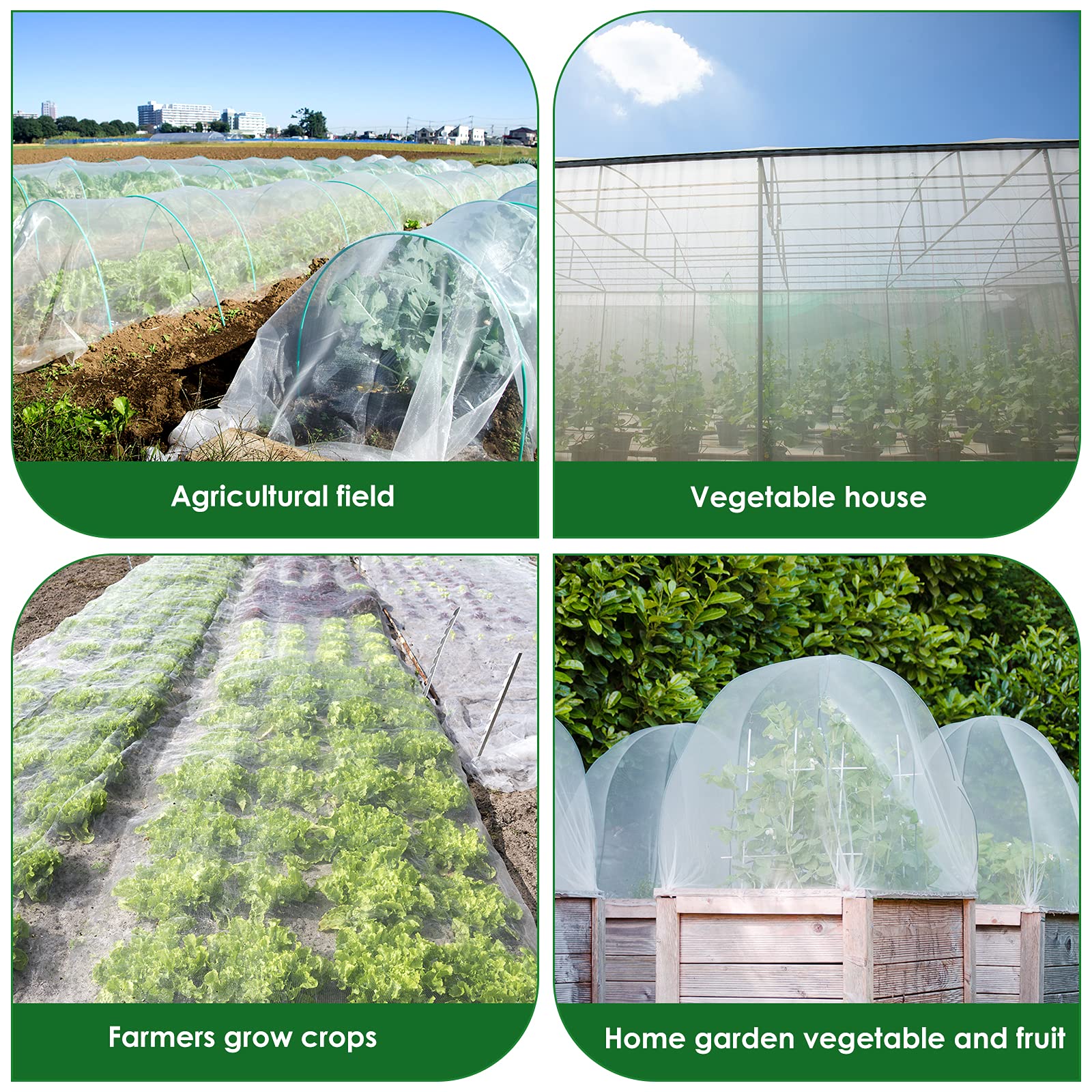 Ruolan sturdy yet lightweight netting is suitable for gardens, farms, patios, and indoors.