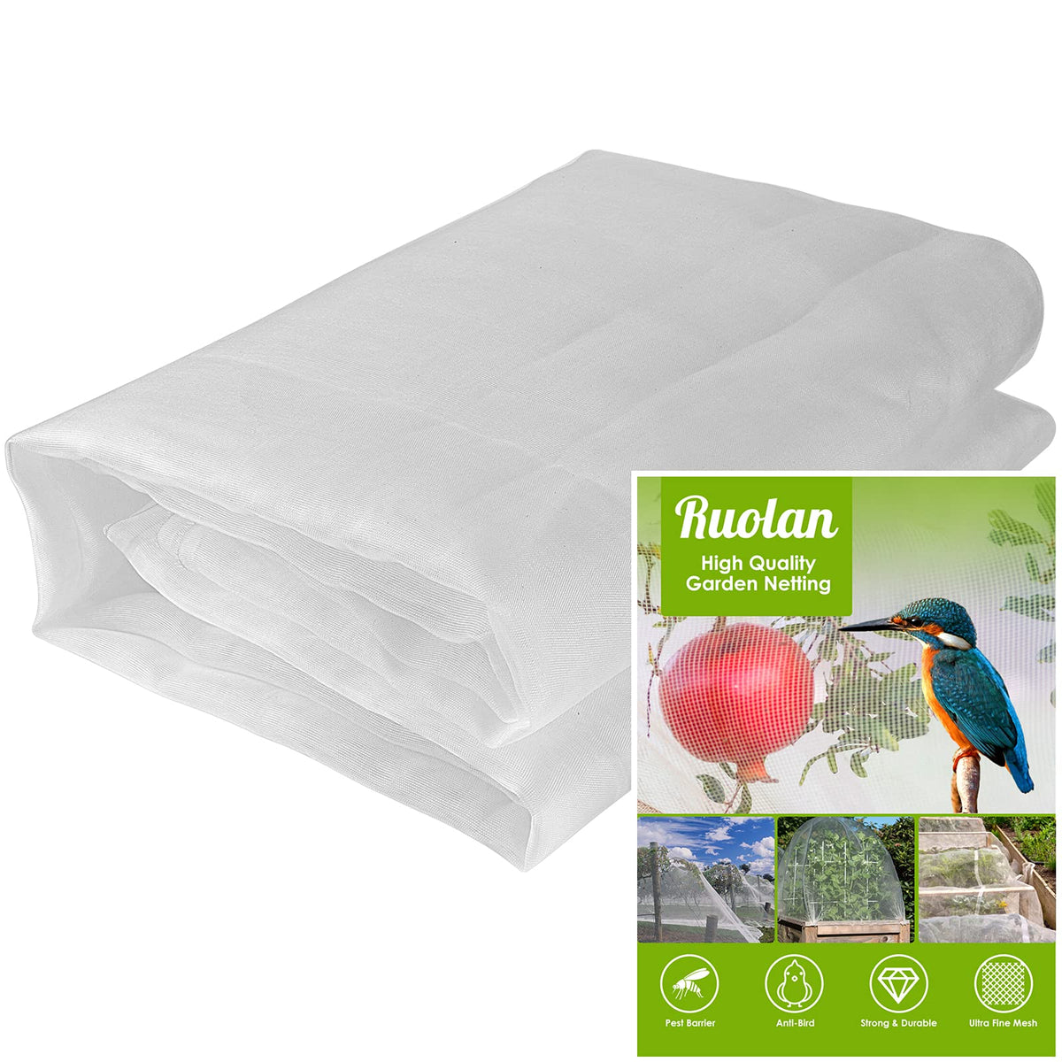 Ruolan garden netting protects vegetables from birds while allowing sunlight to reach plants.