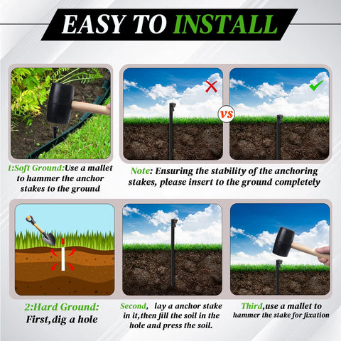 Ruppence multi-use stakes fix weed fabric and decorative lawn edges