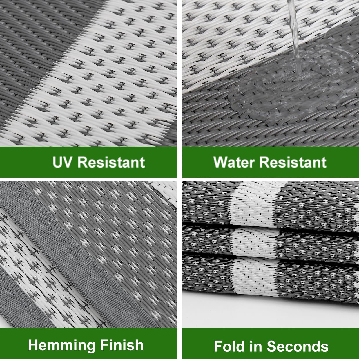 Rurality corner rings anti-movement design stabilizes rug on windy decks.