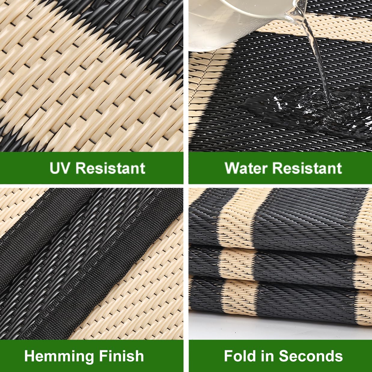 RURALITY corner rings — anti-slip design helps rug stay in place.