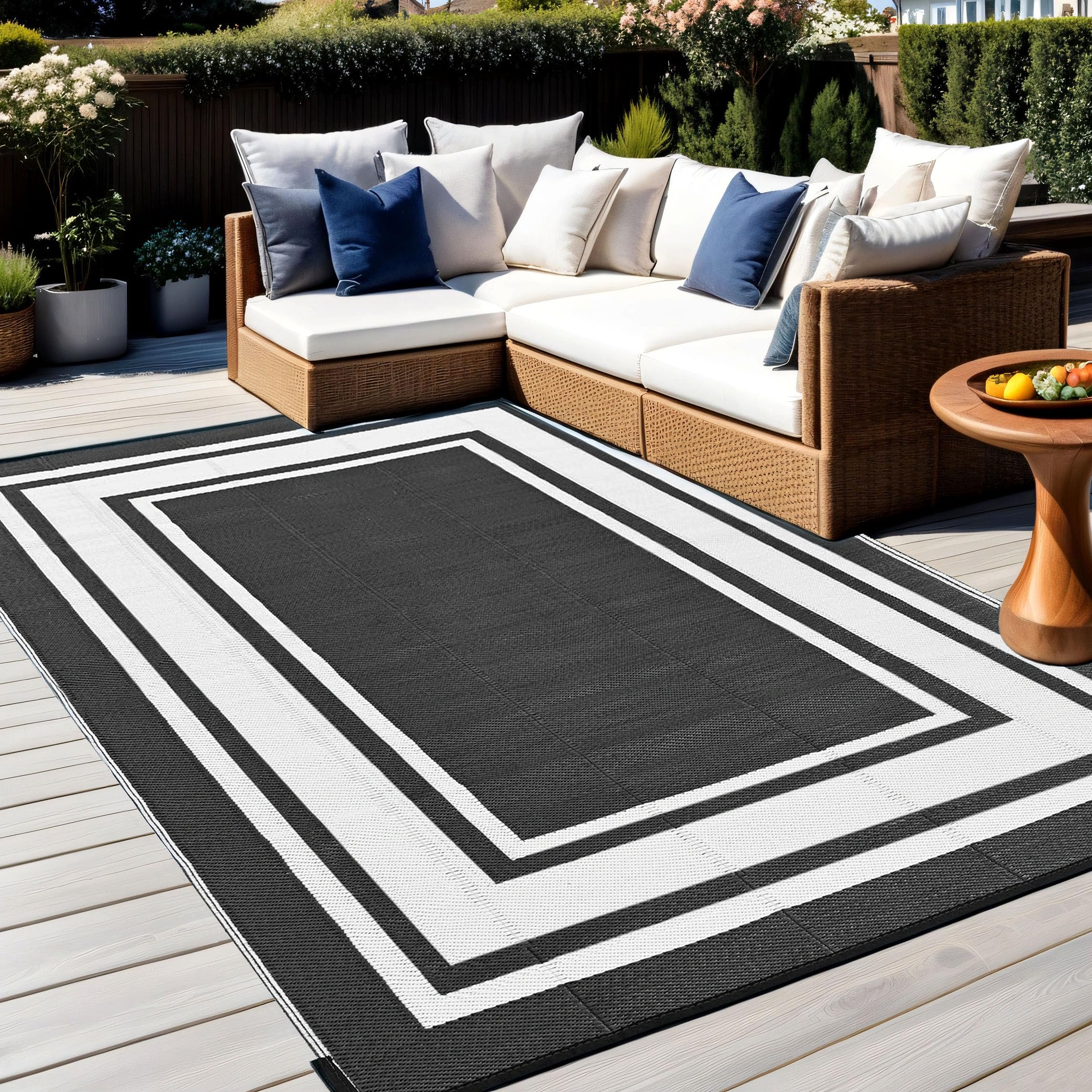 RURALITY 9x12 waterproof rug suits decks and porches in any weather