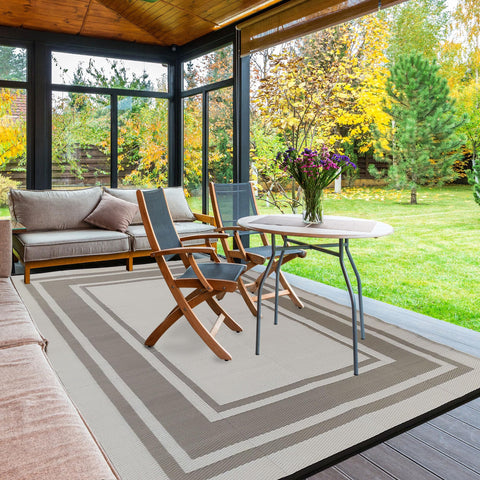 RURALITY outdoor rug multi-application for deck, garden, and beach outings