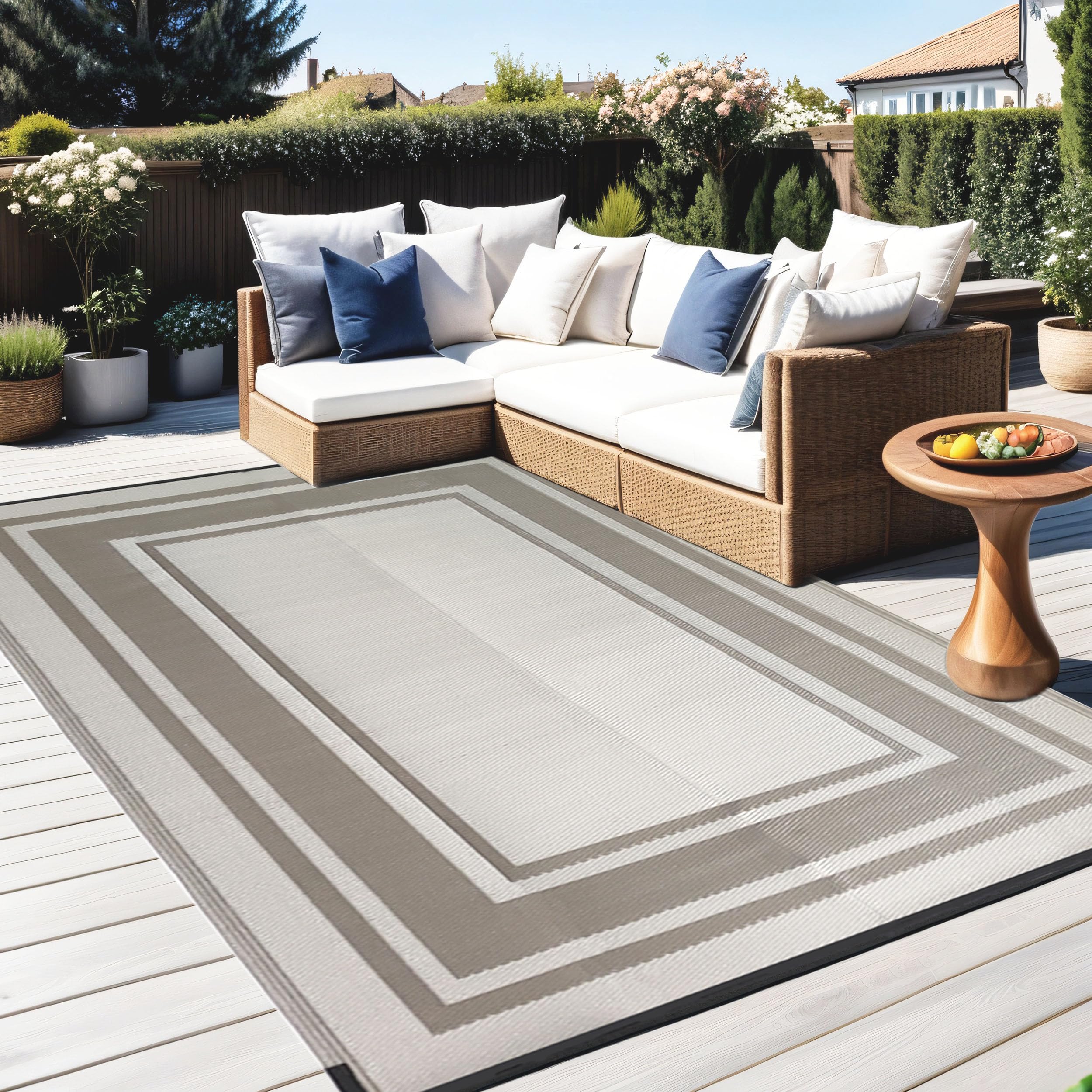 RURALITY Outdoor Rug for multi-use spaces on decks, beaches, and patios