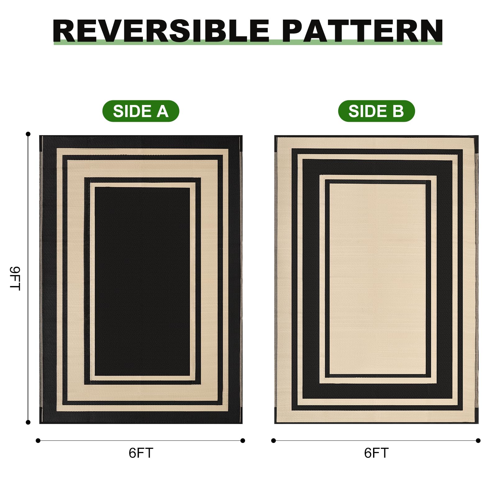 RURALITY patio rug uv-resistant — color retention for sunny balconies.