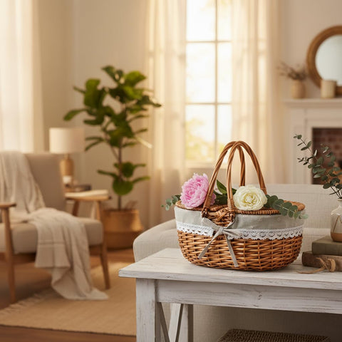 RURALITY woven basket shows sturdy construction ideal for outdoor adventures