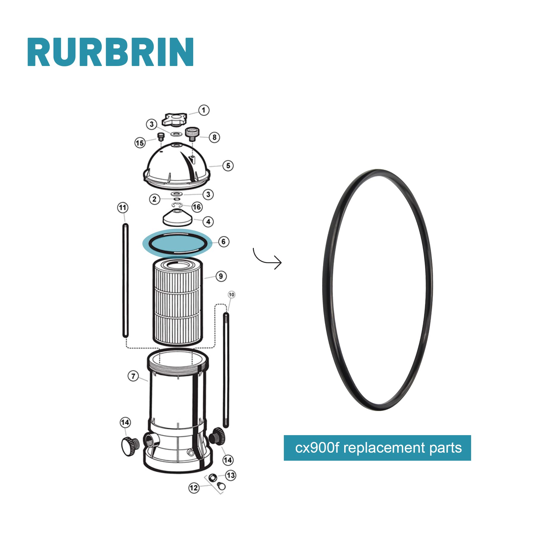 RURBRIN Hayward Star-Clear Plus O-ring ensures reliable filtration and leak prevention.
