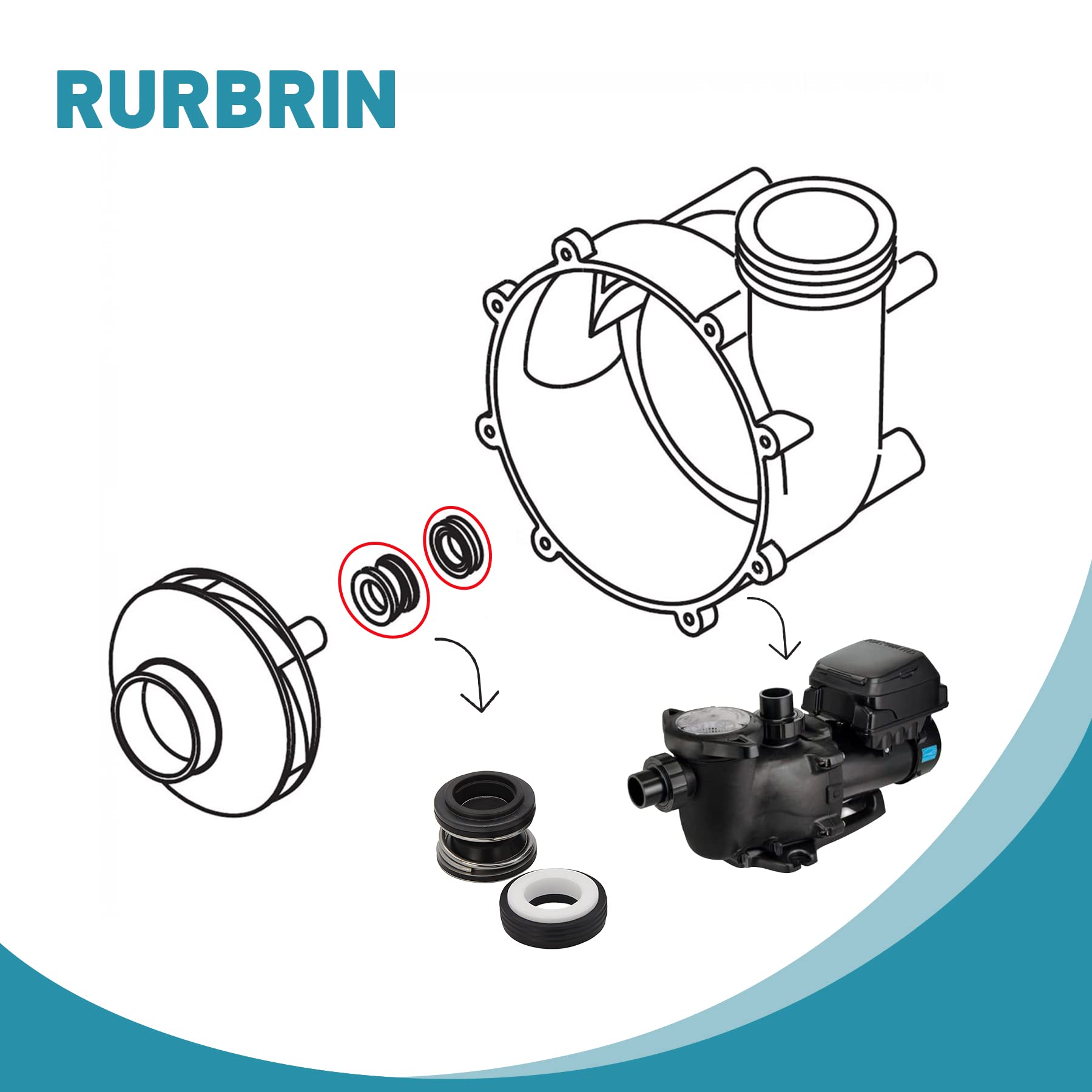 RURBRIN SPX2700SA replacement seal detail for pool pumps