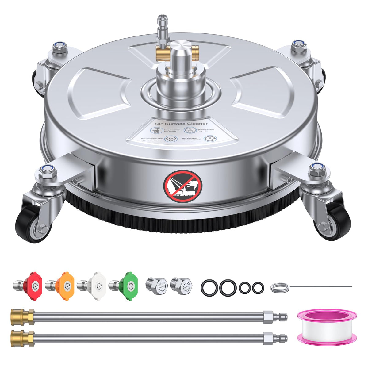 RURRBOOB 14-inch surface cleaner in action delivering efficient, wide-area cleaning